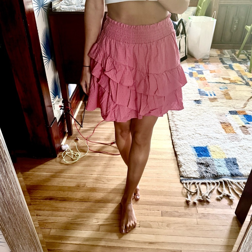 Pink Ruffled Women's Skirt